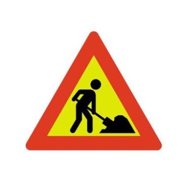 Veiarbeids skilt